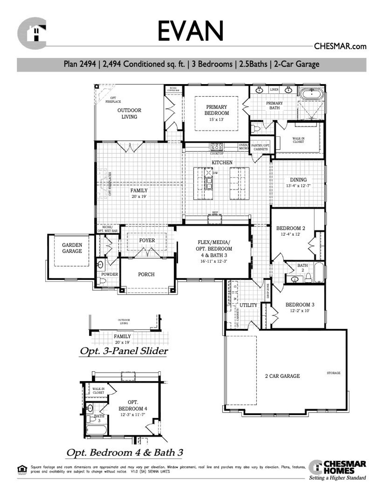 Image 2 representing the Evan by Chesmar Homes in Sienna Lakes, San Antonio, TX.