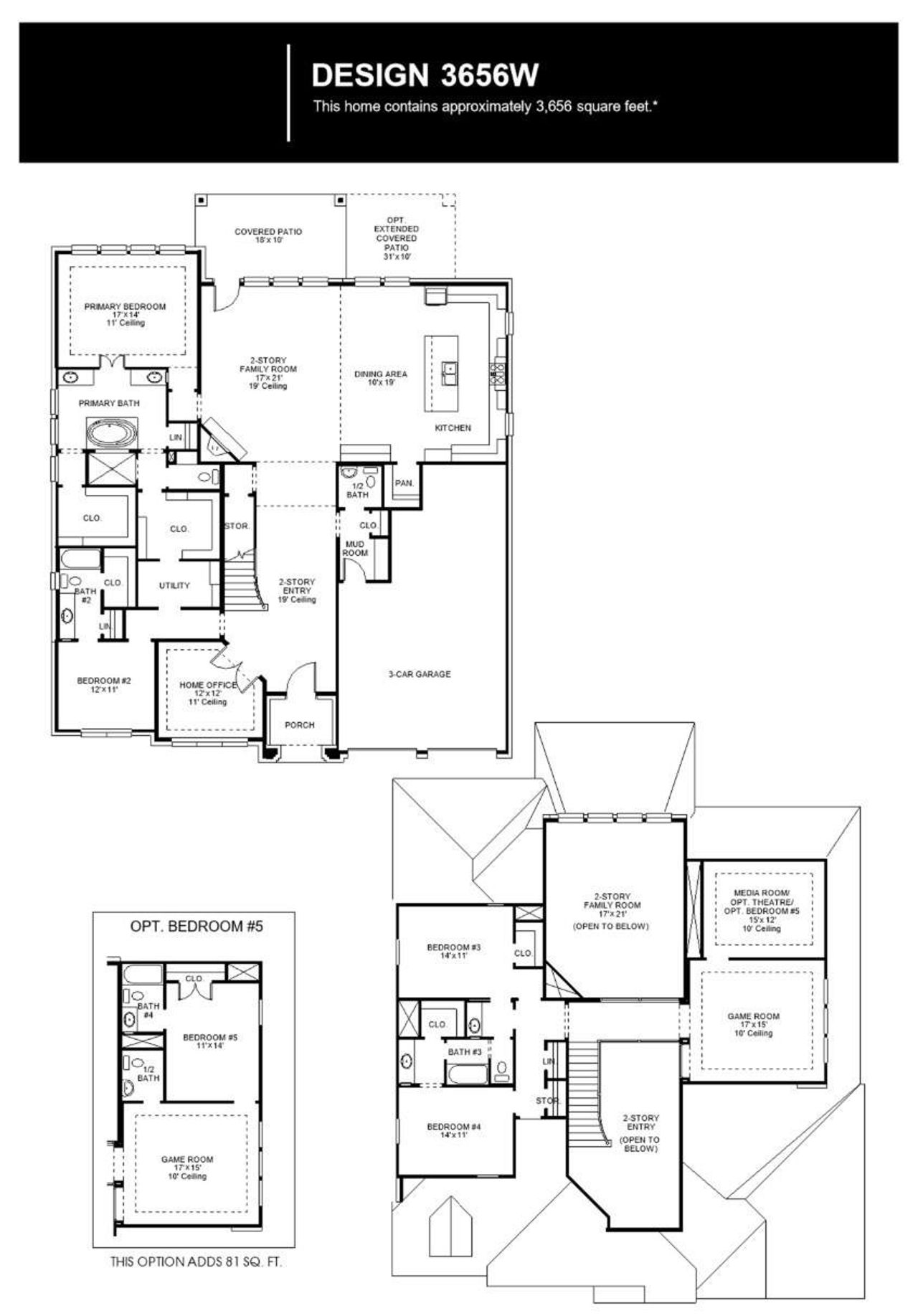 2D floor plan layout of this home in The Highlands, Porter, TX (Image 2).