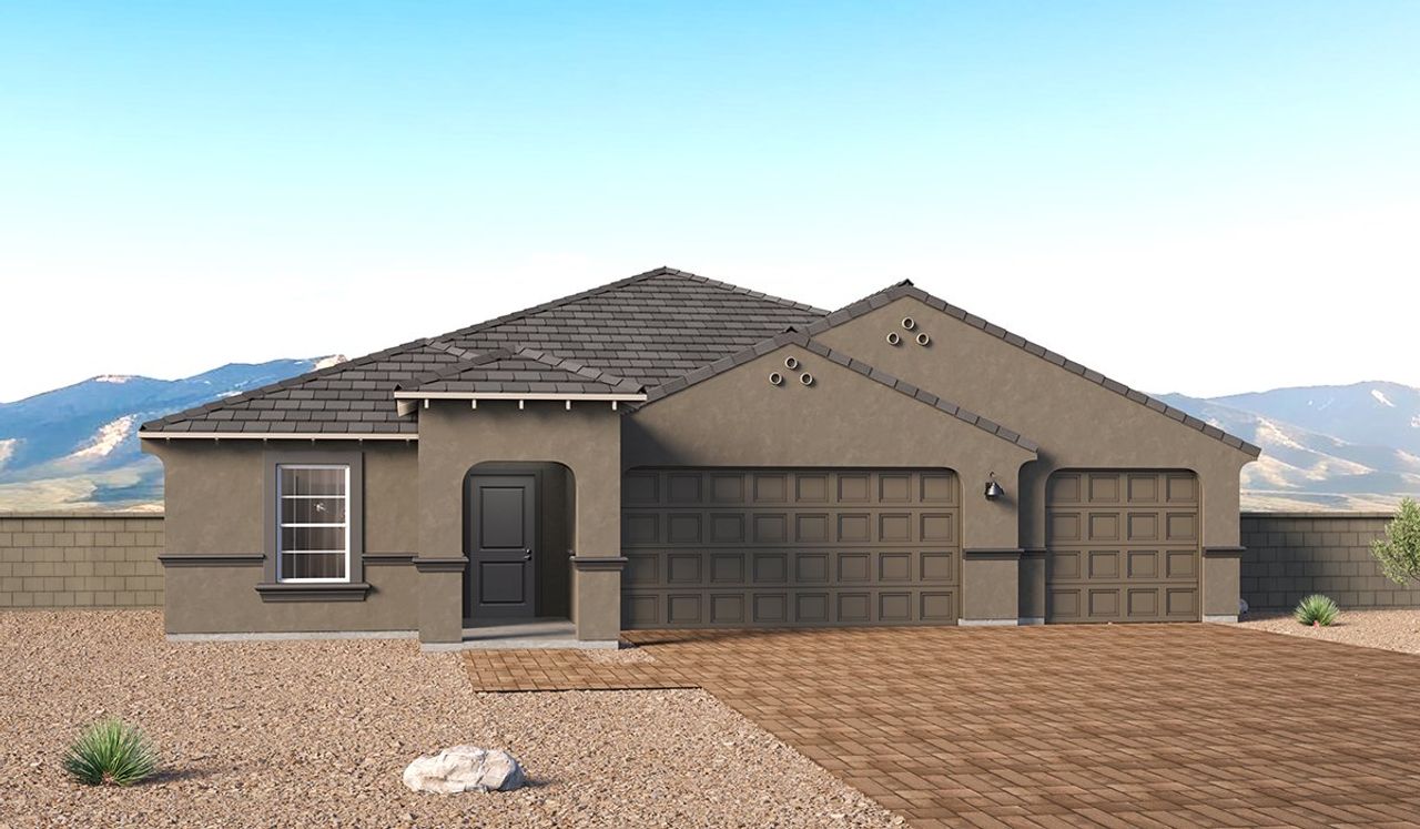 Representative exterior photo of a completed home built from the Garland - A50G by D.R. Horton in Entrada Del Toro at Rancho Sahuarita, Sahuarita, AZ (Image 2).