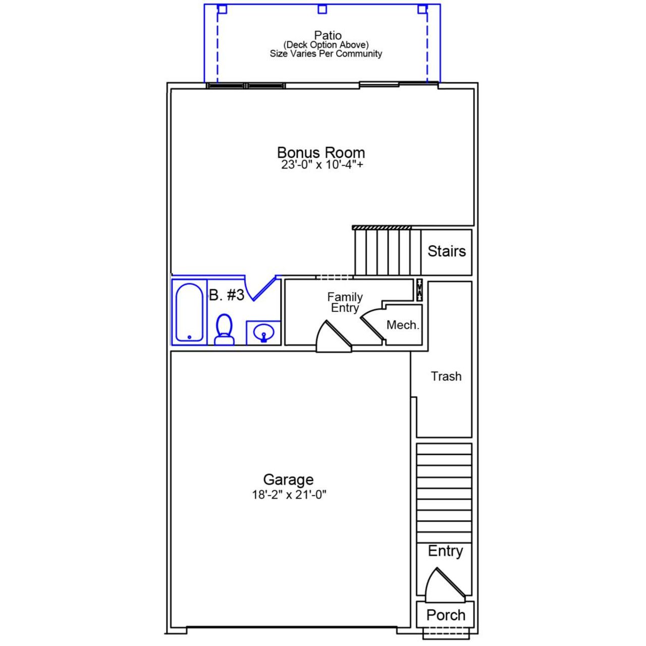 2D floor plan layout of this home in Sweetbrier, Durham, NC (Image 2).