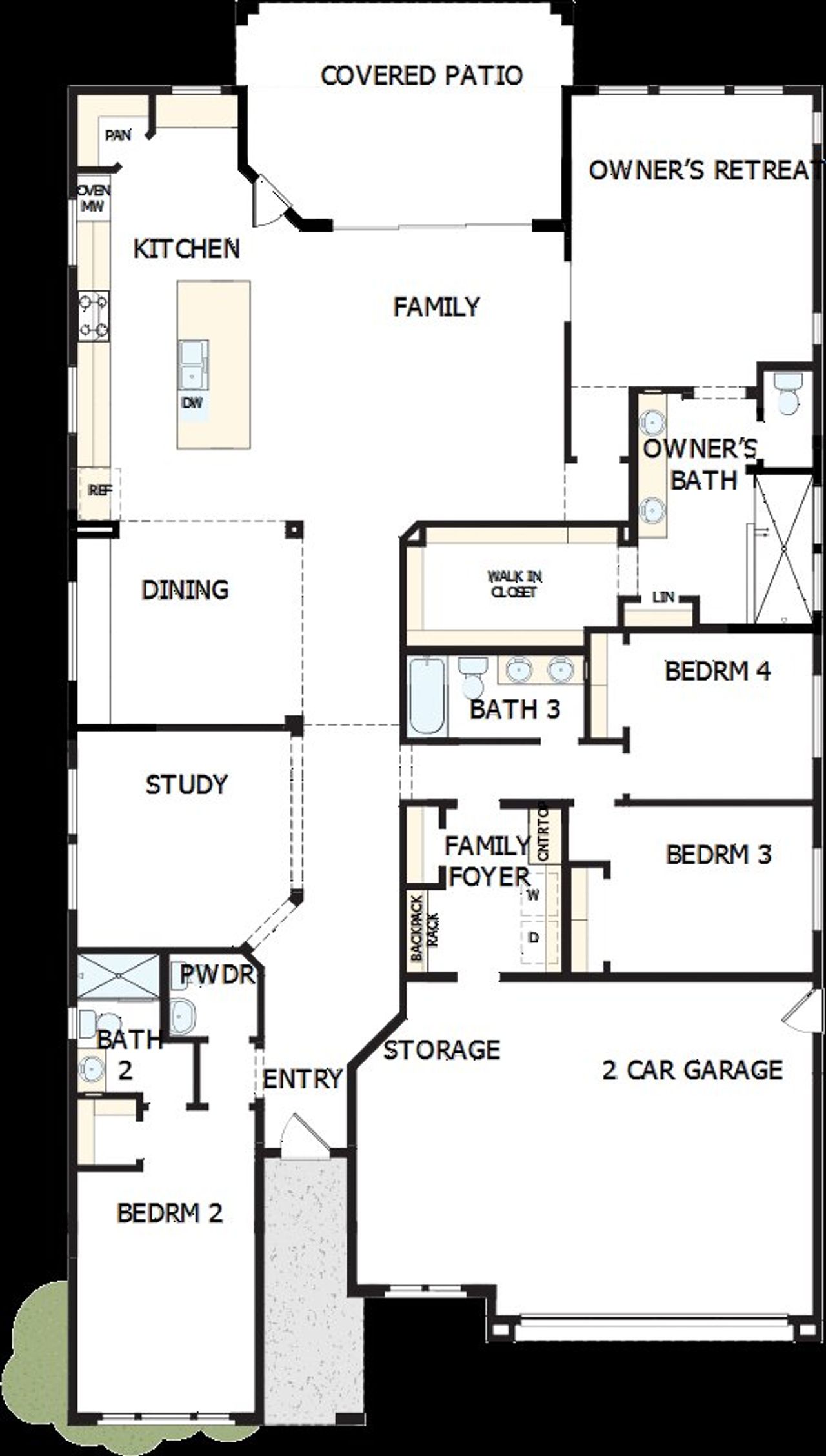 2D floor plan layout of this home in Skyline at Verrado Regent Hills, Buckeye, AZ (Image 2).