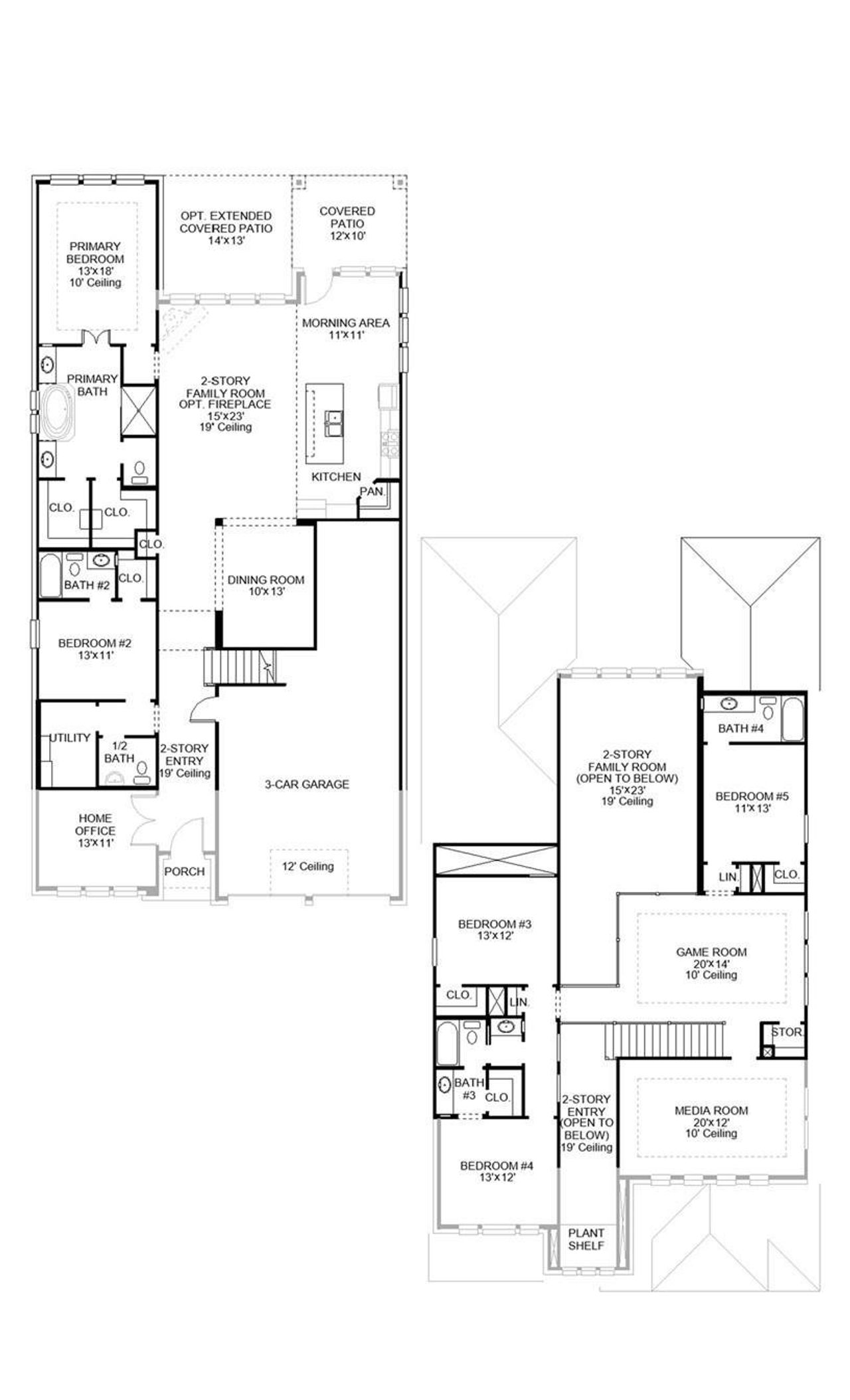 2D floor plan layout of this home in Stonecreek Estates 50', Richmond, TX (Image 2).