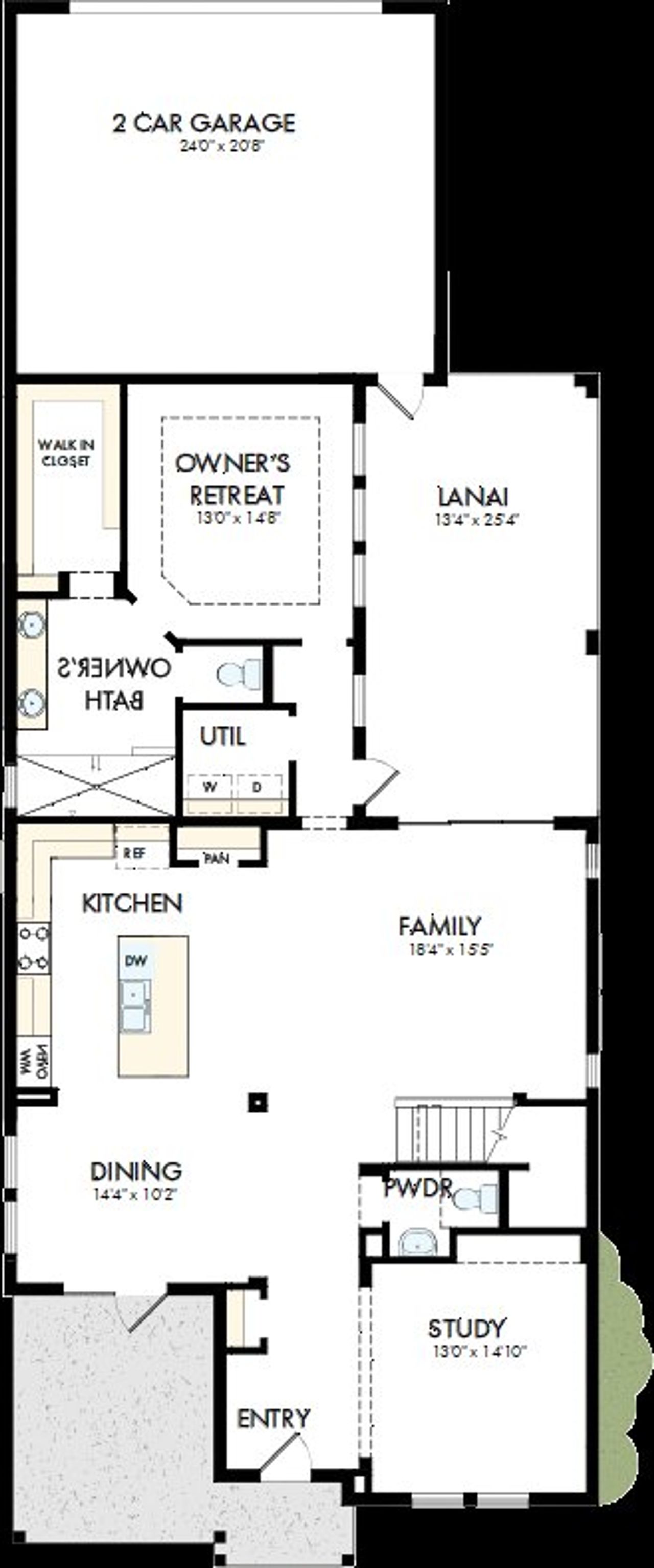2D floor plan layout of this home in Reflections at Olympus – Legacy, Clermont, FL (Image 2).