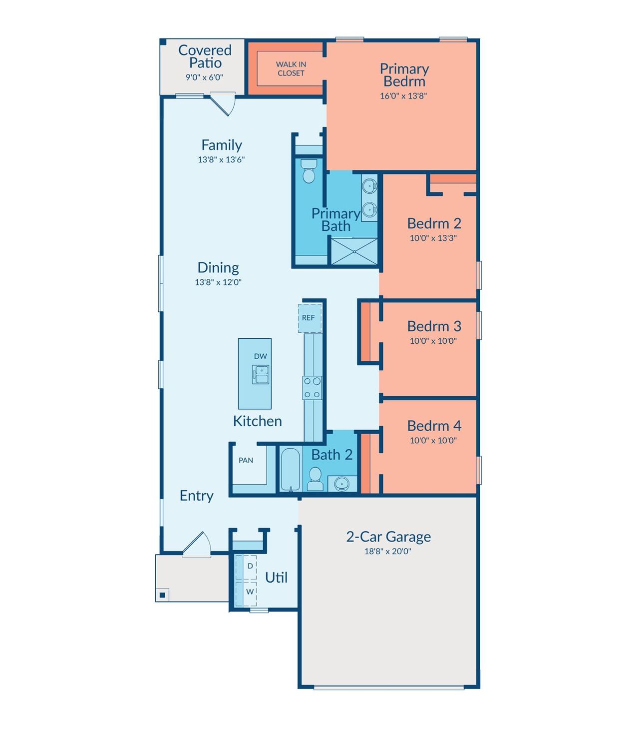 2D floor plan layout of this home in Sofi Lakes, Katy, TX (Image 2).