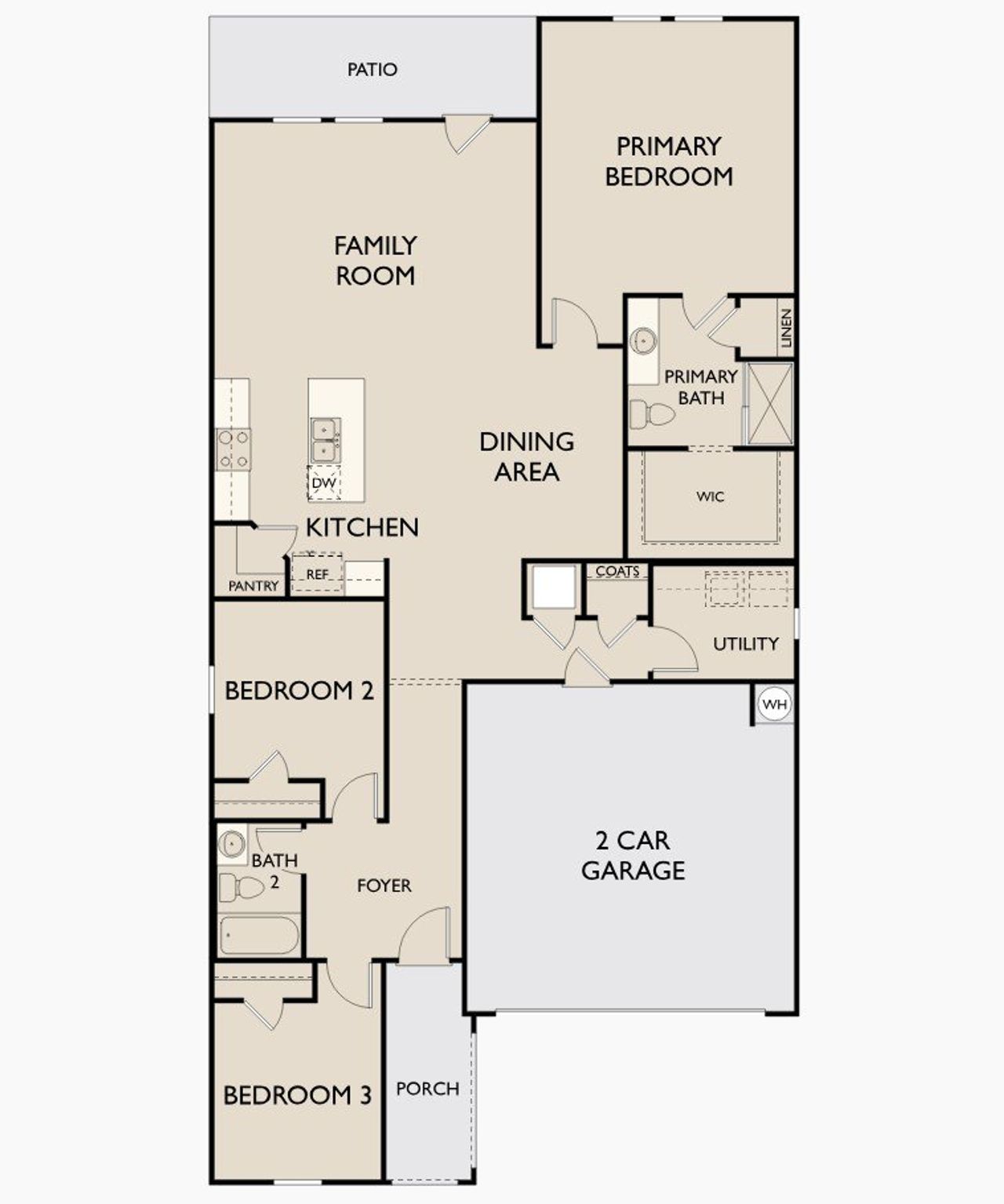 2D floor plan layout of this home in Skyline Village, San Tan Valley, AZ (Image 2).
