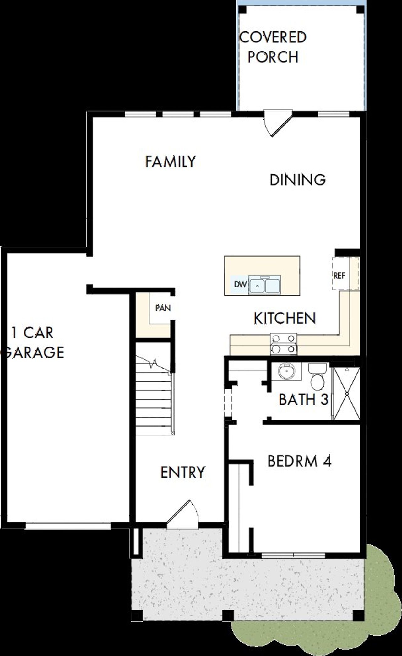 2D floor plan layout of this home in Serenity - The Cottage Collection, Fuquay Varina, NC (Image 2).