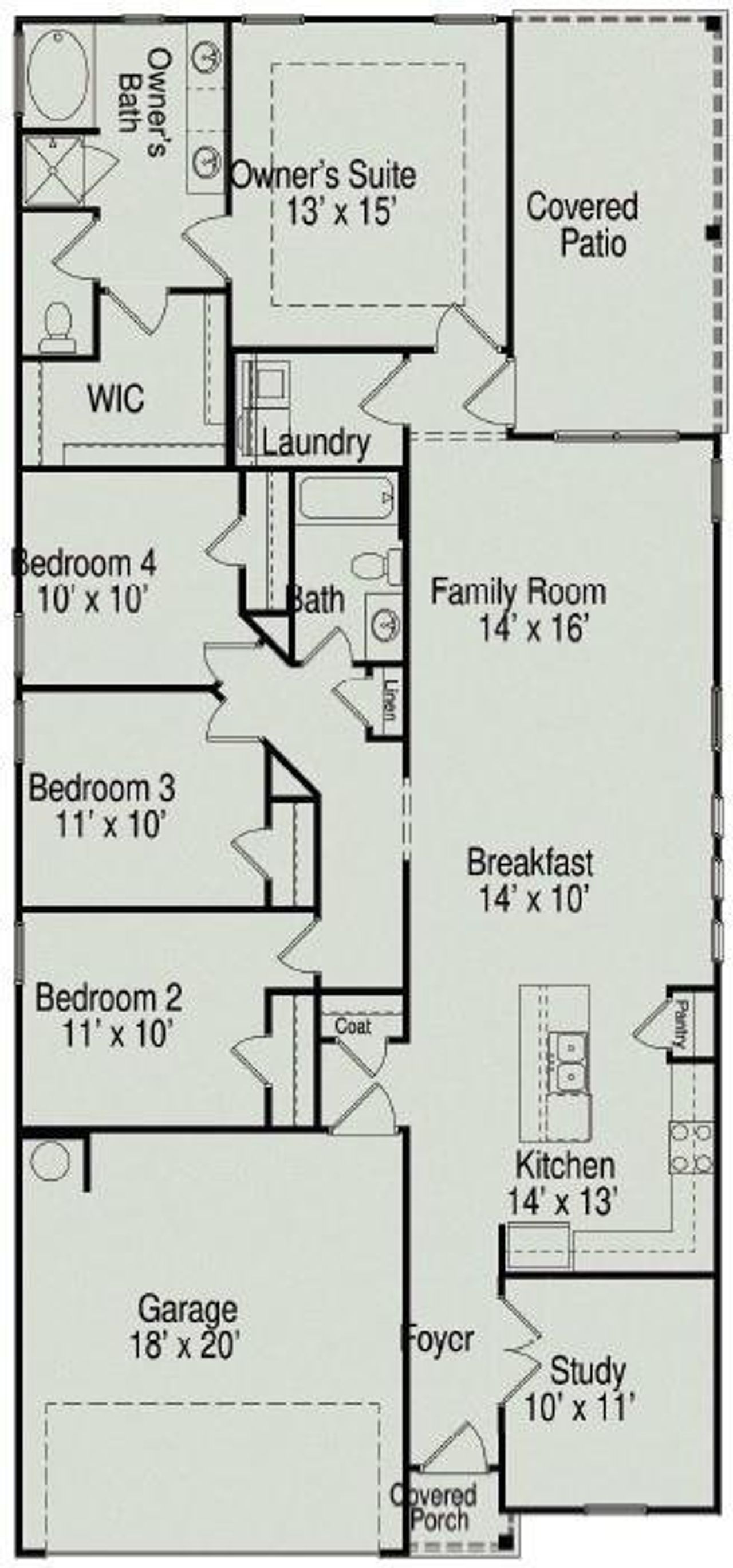 2D floor plan layout of this home in , Fort Worth, TX (Image 2).