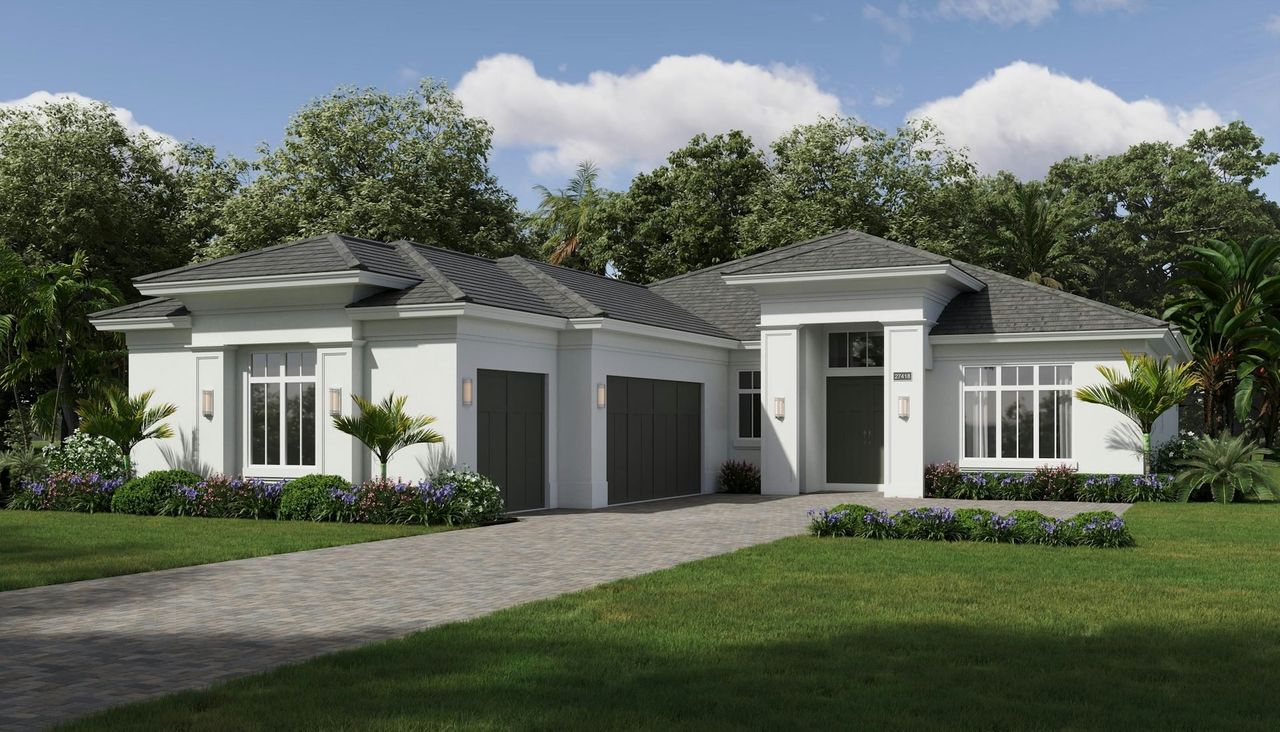 Representative exterior photo of a completed home built from the Bridgewater by GHO Homes in The Strand, Vero Beach, FL (Image 2). Representative exterior photo of a completed home built from the Bridgewater by GHO Homes in The Strand, Vero Beach, FL (Image 2).