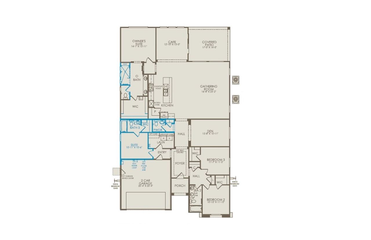 2D floor plan layout of this home in Aloravita, Peoria, AZ (Image 2).