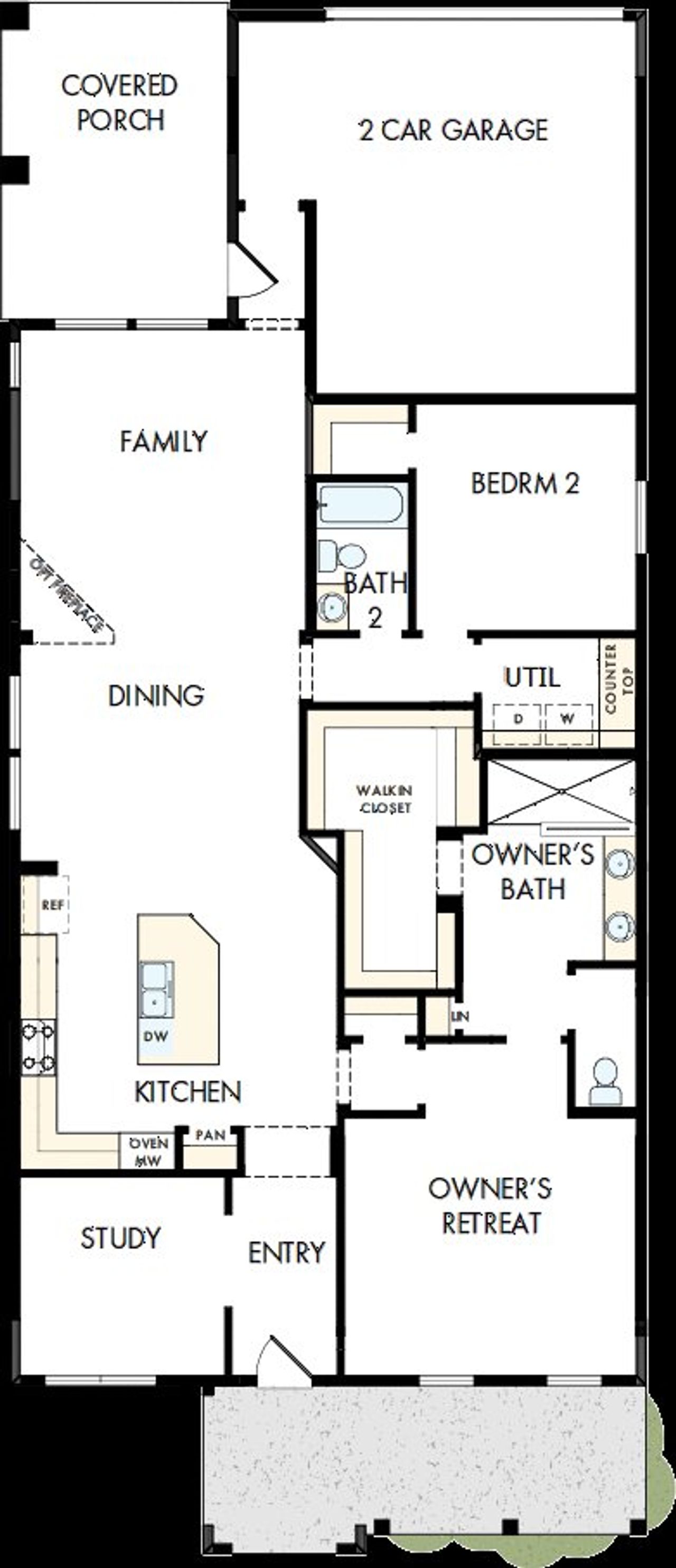 2D floor plan layout of this home in Elements at Viridian - Signature Series, Arlington, TX (Image 2).