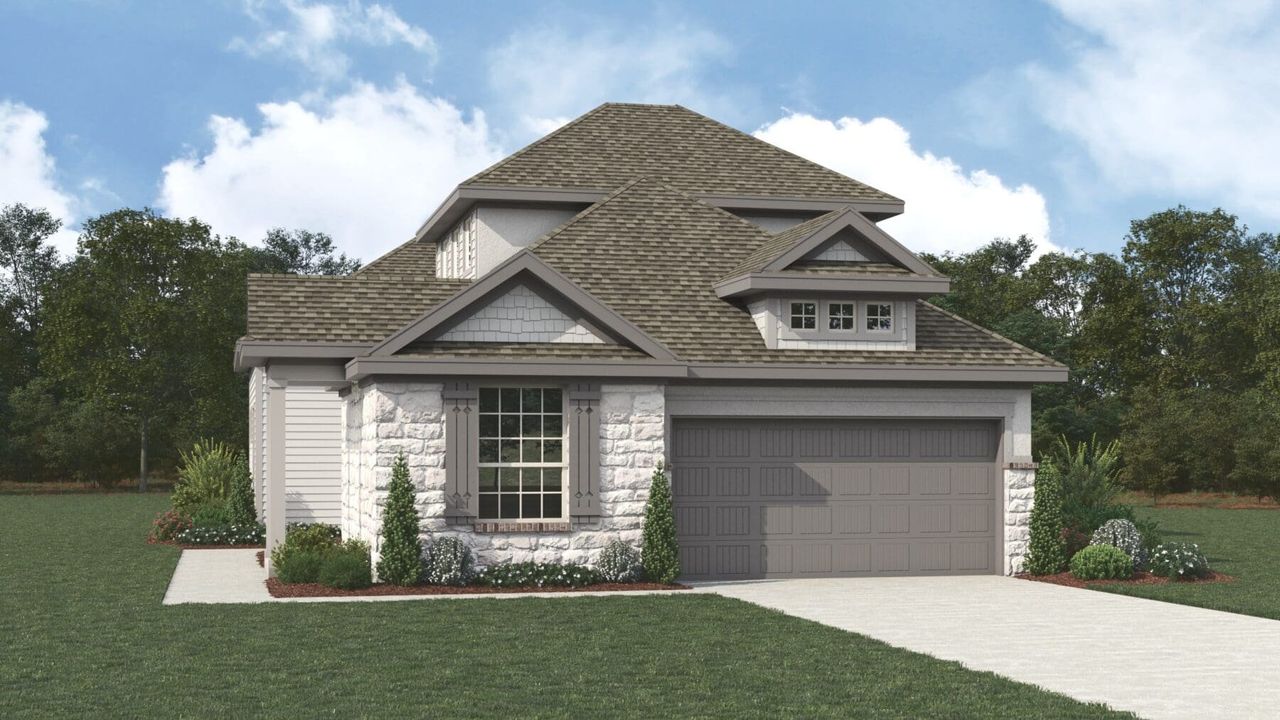 Elmhurst Floor Plan in Nolte Farms, Seguin | Sitterle Homes Elevation B Elmhurst Floor Plan in Nolte Farms, Seguin | Sitterle Homes Elevation B
