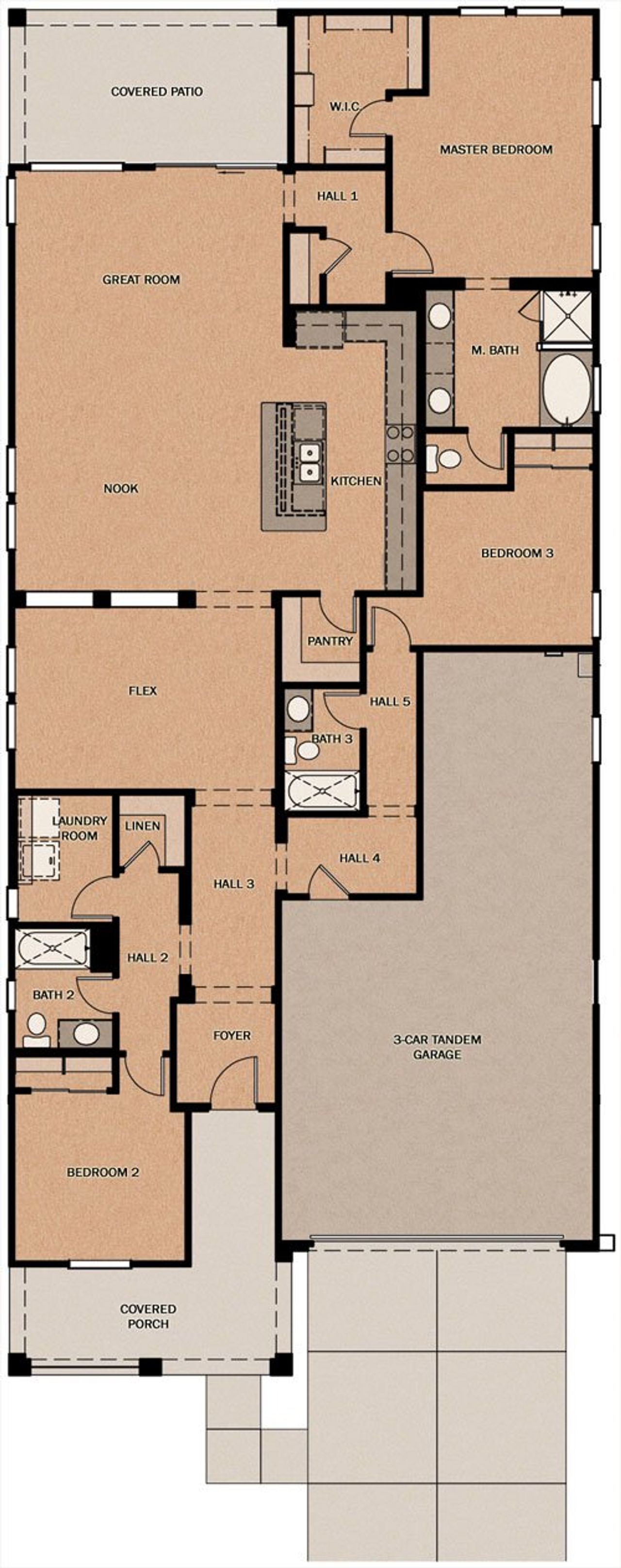 2D floor plan layout of this home in Ridgeline at Acclaim, Avondale, AZ (Image 2).