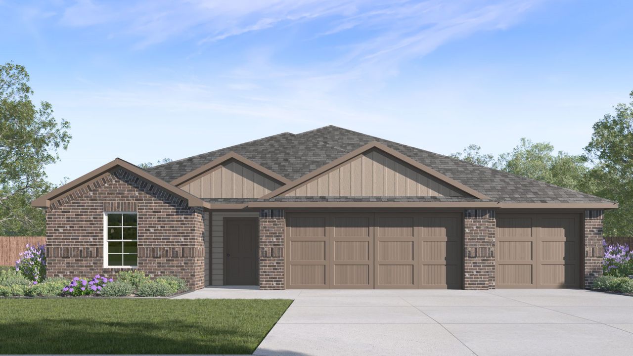 Representative exterior photo of a completed home built from the Fairfield by D.R. Horton in Portland Village, Portland, TX (Image 2). Representative exterior photo of a completed home built from the Fairfield by D.R. Horton in Portland Village, Portland, TX (Image 2).