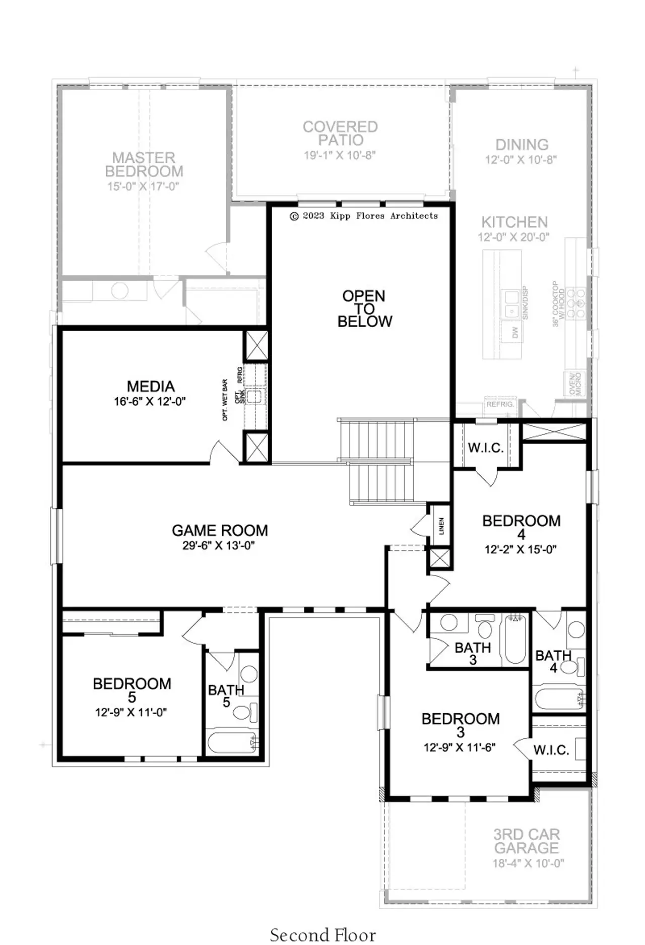 2D floor plan layout for the Stonebrook by Landon Homes in Dominion Estates, Frisco, TX (Image 2).
