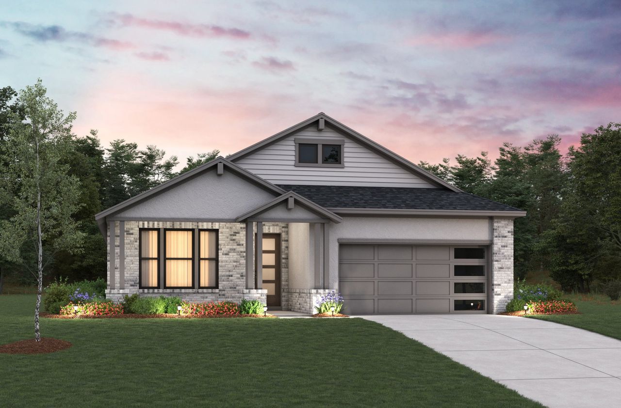 Representative exterior photo of a completed home built from the Crockett by Beazer Homes in Copia Pines: Heritage Collection, Montgomery, TX (Image 2).