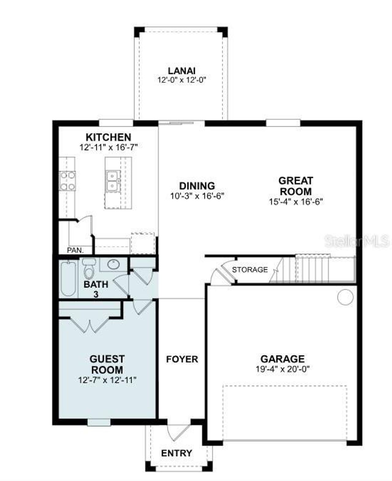 2D floor plan layout of this home in Brighton, Venice, FL (Image 2).