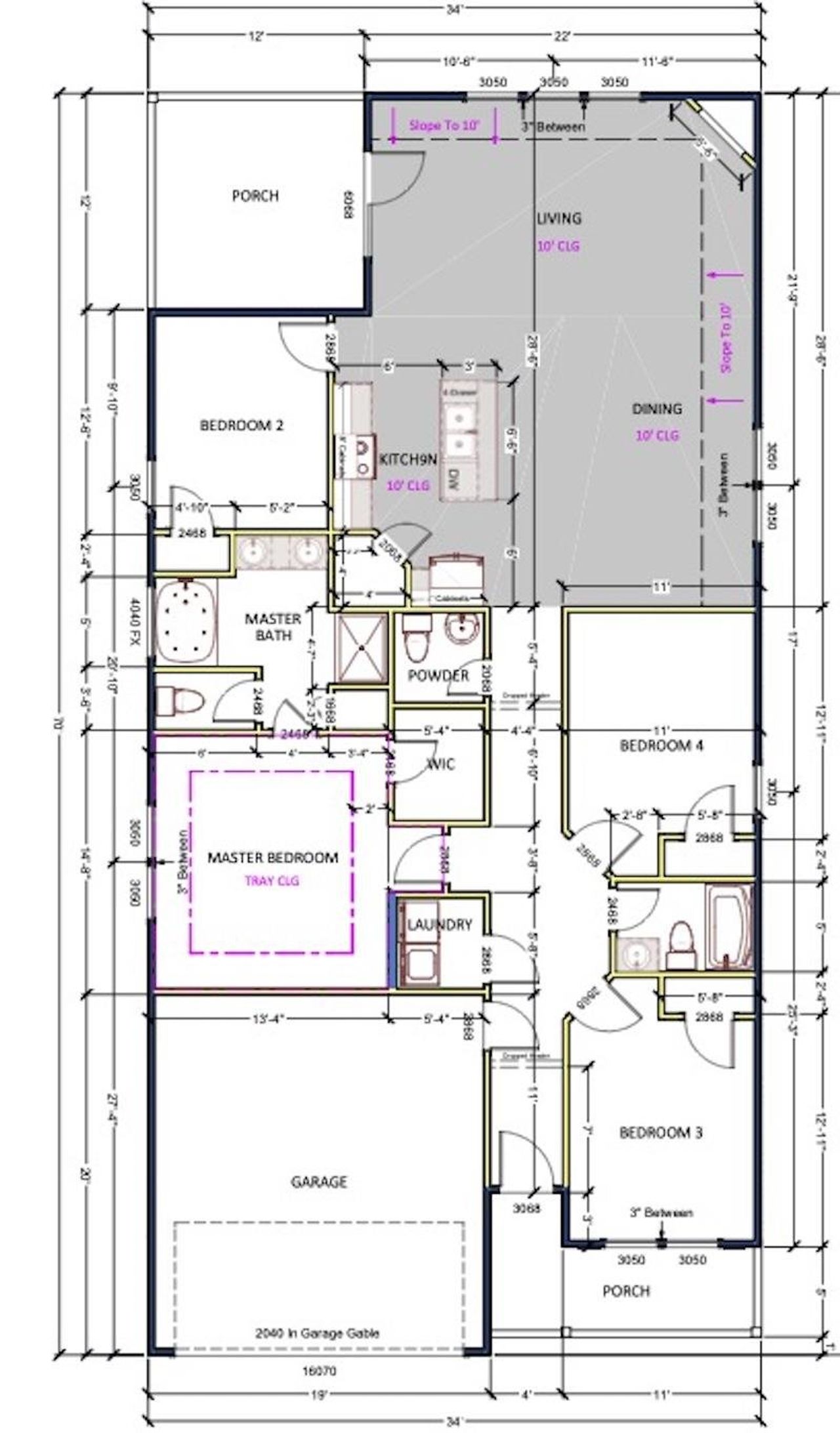 2D floor plan layout of this home in Stones Throw, Inman, SC (Image 2).
