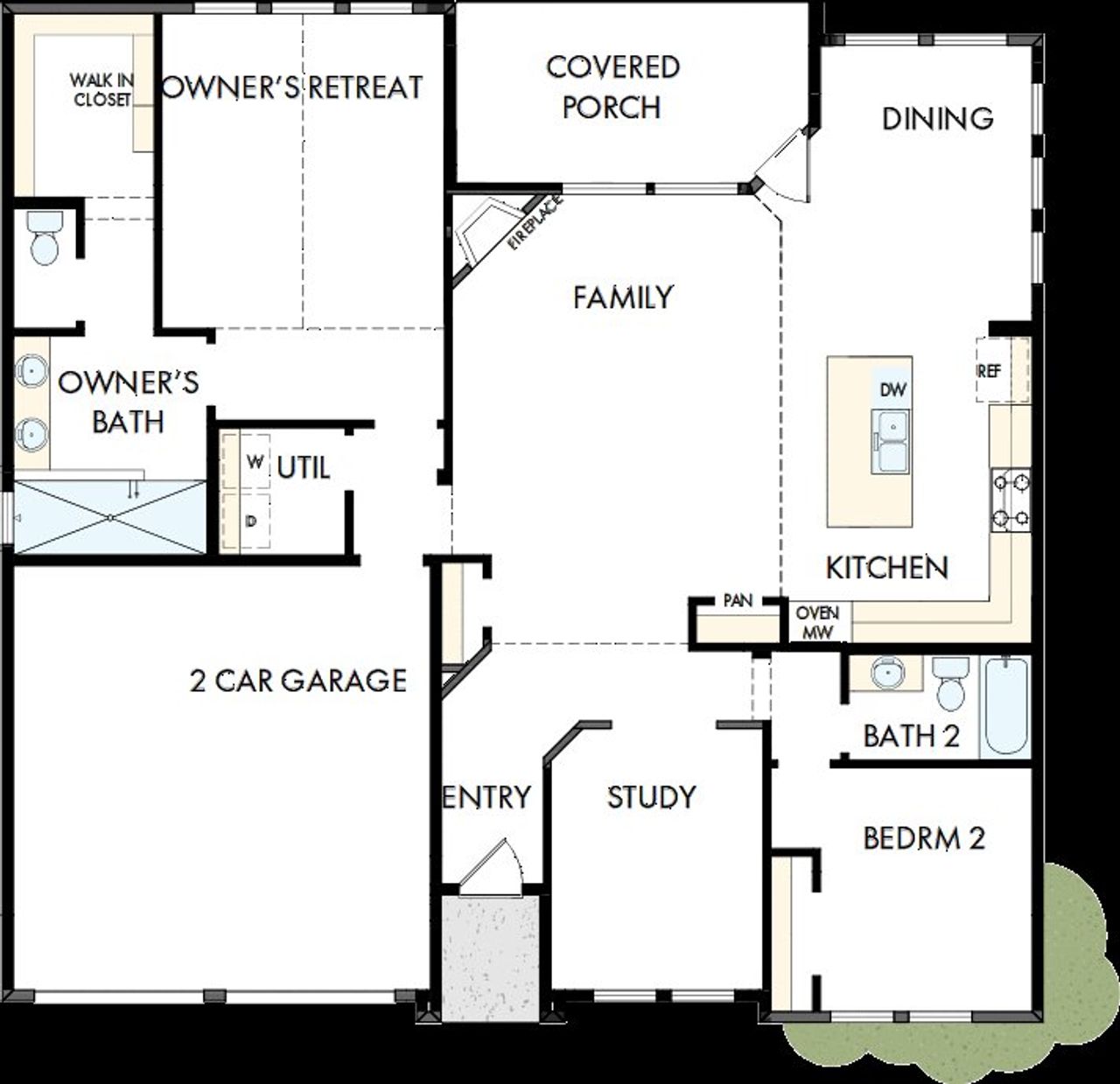 2D floor plan layout of this home in Elements at Viridian - Garden Series, Arlington, TX (Image 2).