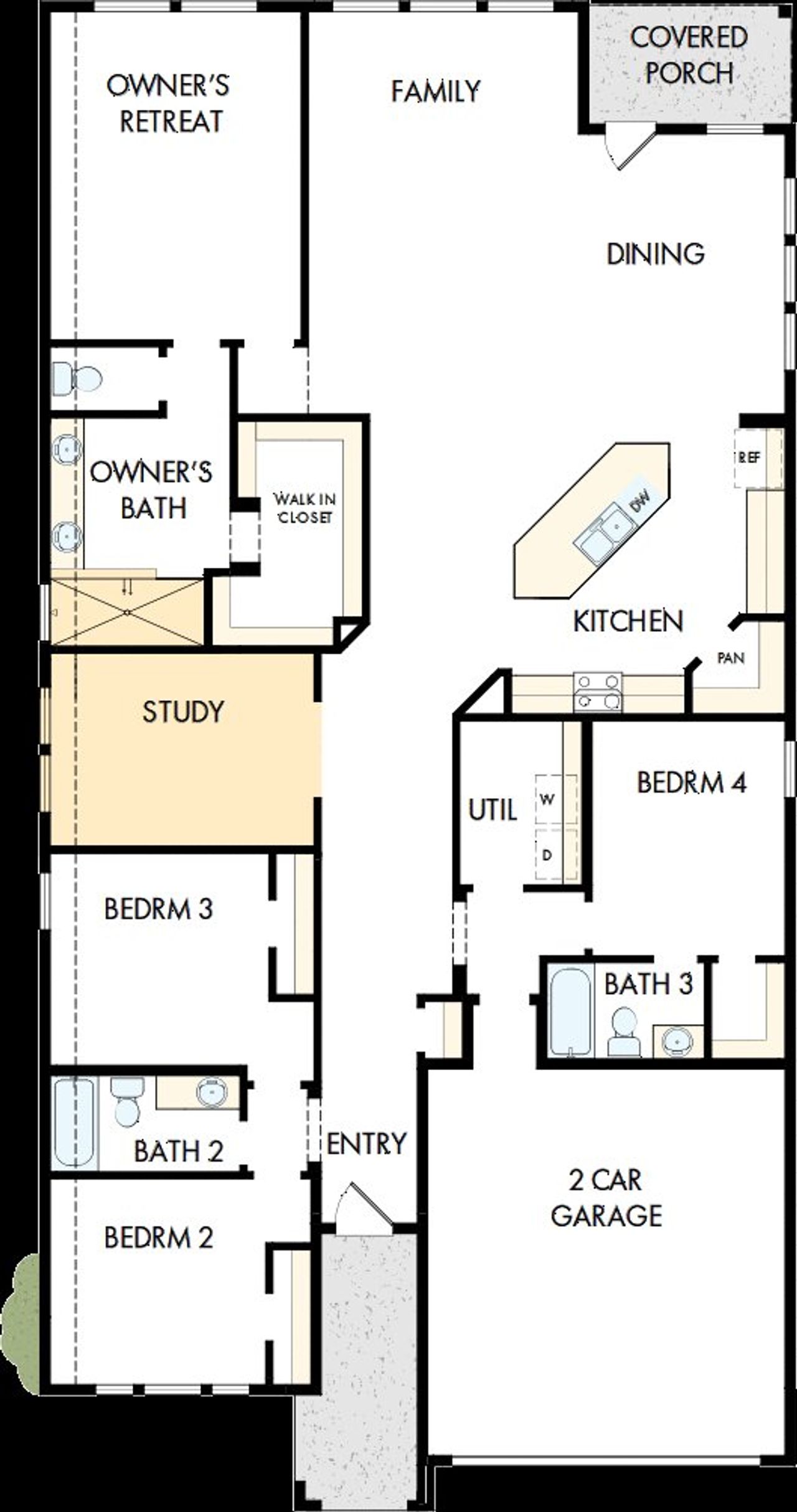 2D floor plan layout of this home in Meyer Ranch – Select Reserve Series, New Braunfels, TX (Image 2).