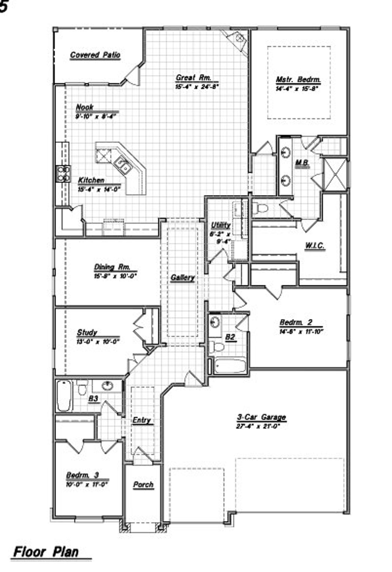 2D floor plan layout for the 65’s Olympic by Bellaire Homes in The Parklands, Schertz, TX (Image 2). 2D floor plan layout for the 65’s Olympic by Bellaire Homes in The Parklands, Schertz, TX (Image 2).