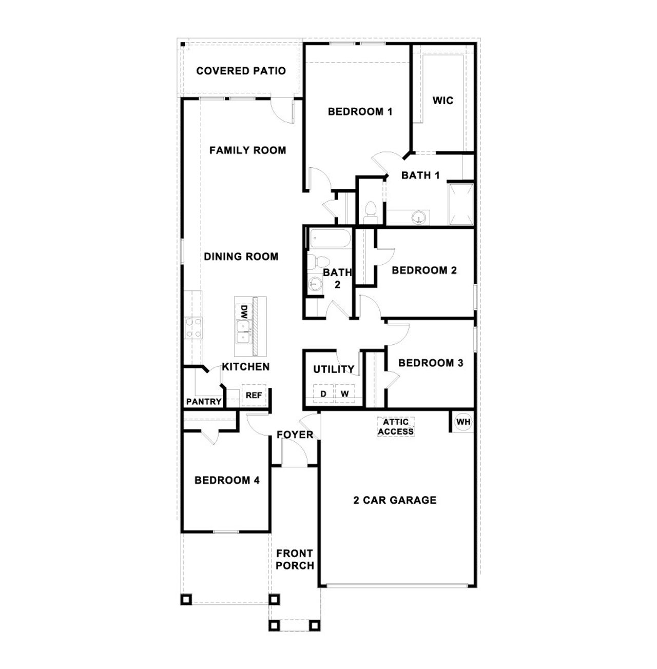 2D floor plan layout of this home in Valverde, Bastrop, TX (Image 2).