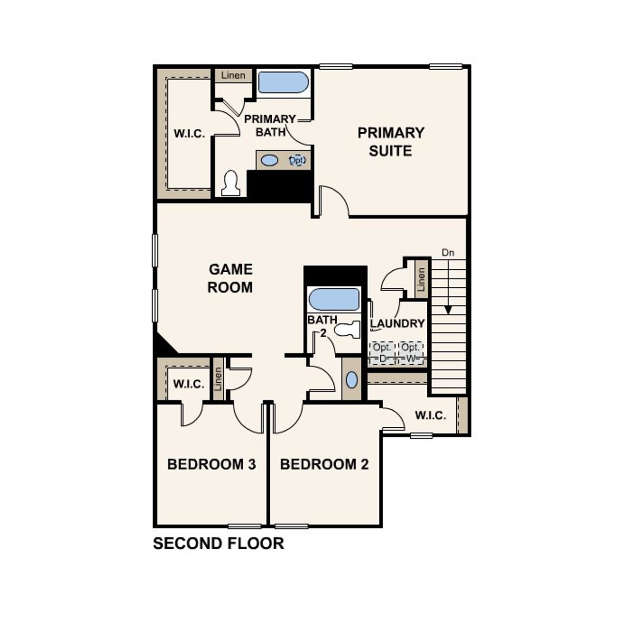 2D floor plan layout of this home in Pinnacle at Cottonwood Creek, San Marcos, TX (Image 2). 2D floor plan layout of this home in Pinnacle at Cottonwood Creek, San Marcos, TX (Image 2).