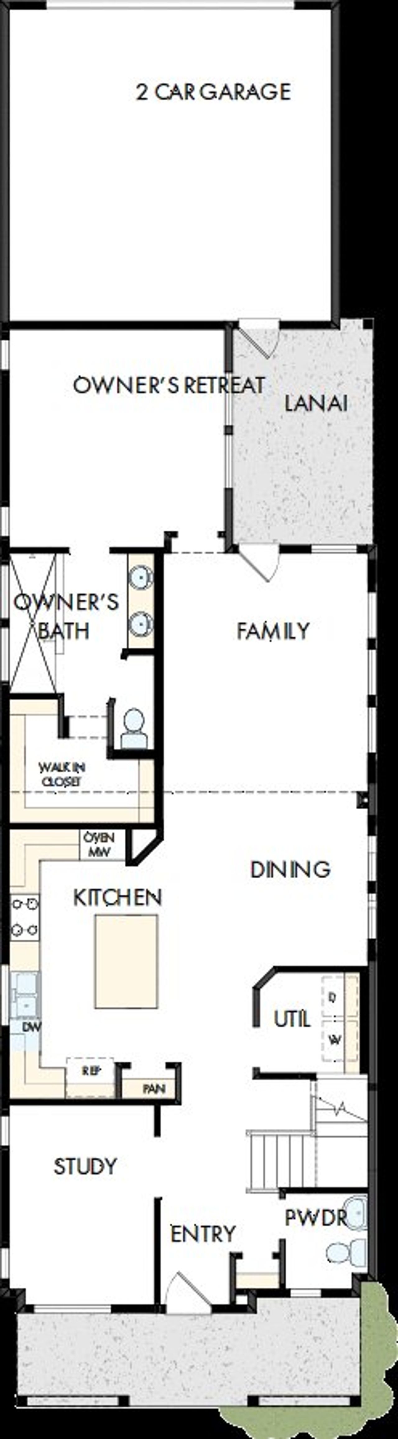 2D floor plan layout of this home in Weslyn Park in Sunbridge 34', St. Cloud, FL (Image 2).