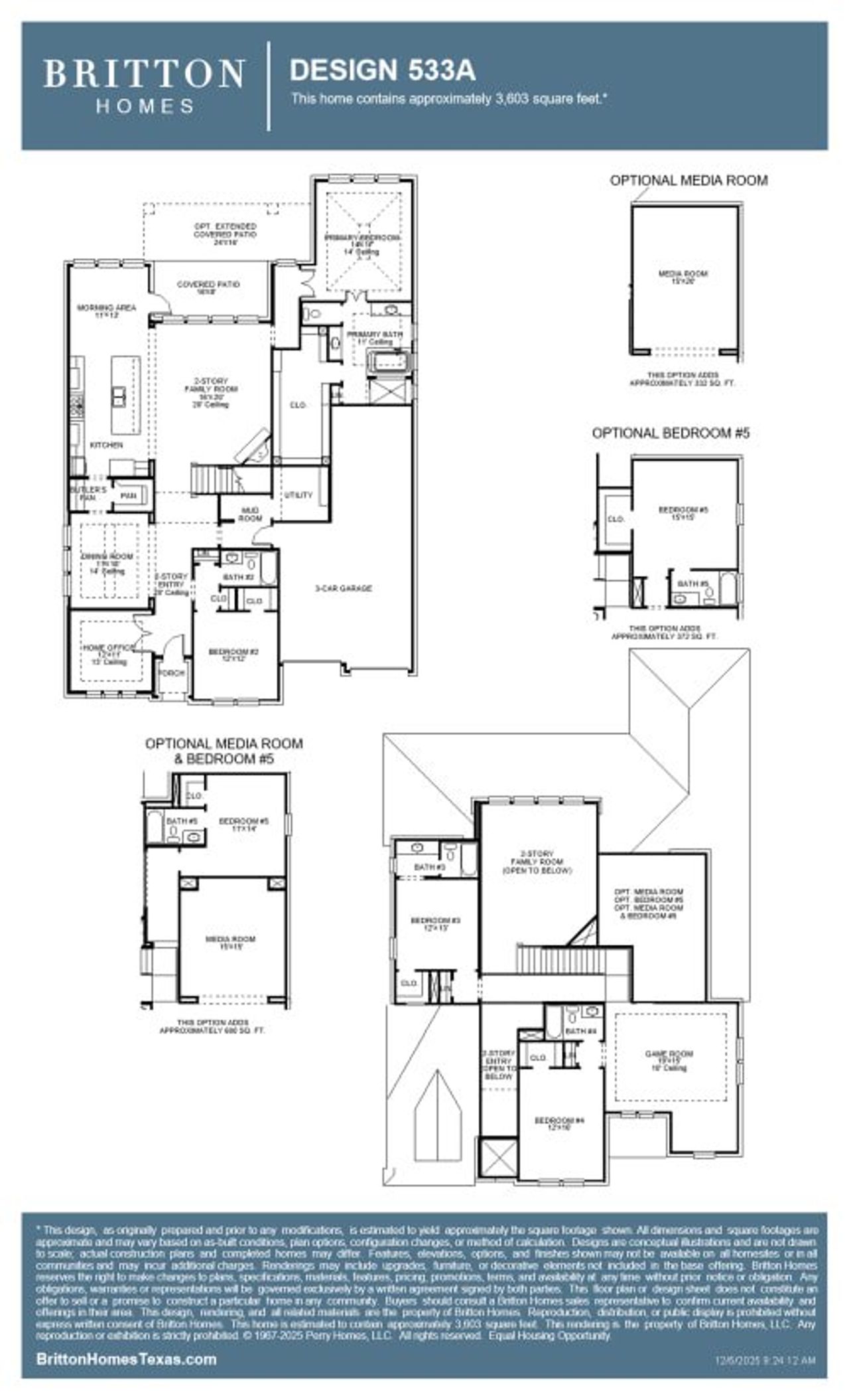 2D floor plan layout of this home in Mustang Lakes, Celina, TX (Image 2).