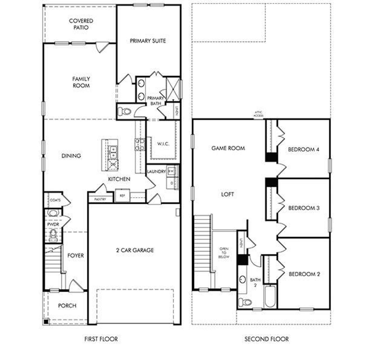2D floor plan layout of this home in Southridge - Spring Series, McKinney, TX (Image 2).