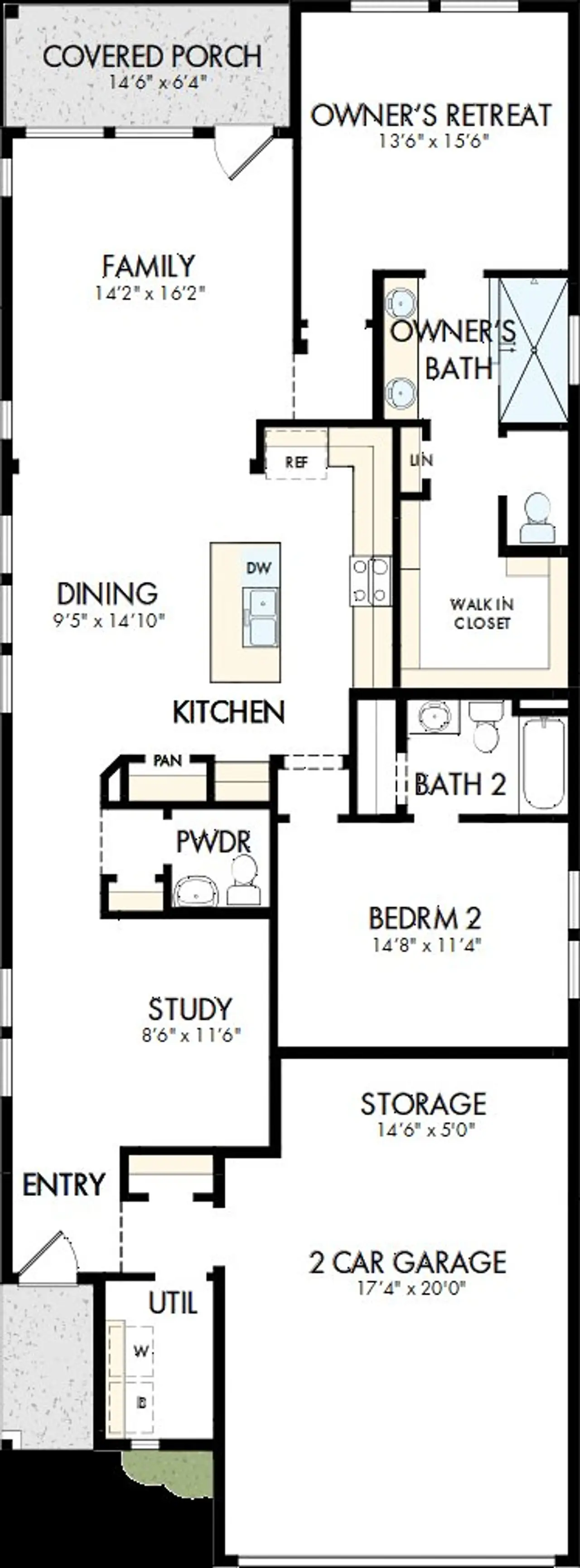 2D floor plan layout of this home in Kissing Tree – Grove Series, San Marcos, TX (Image 2). 2D floor plan layout of this home in Kissing Tree – Grove Series, San Marcos, TX (Image 2).