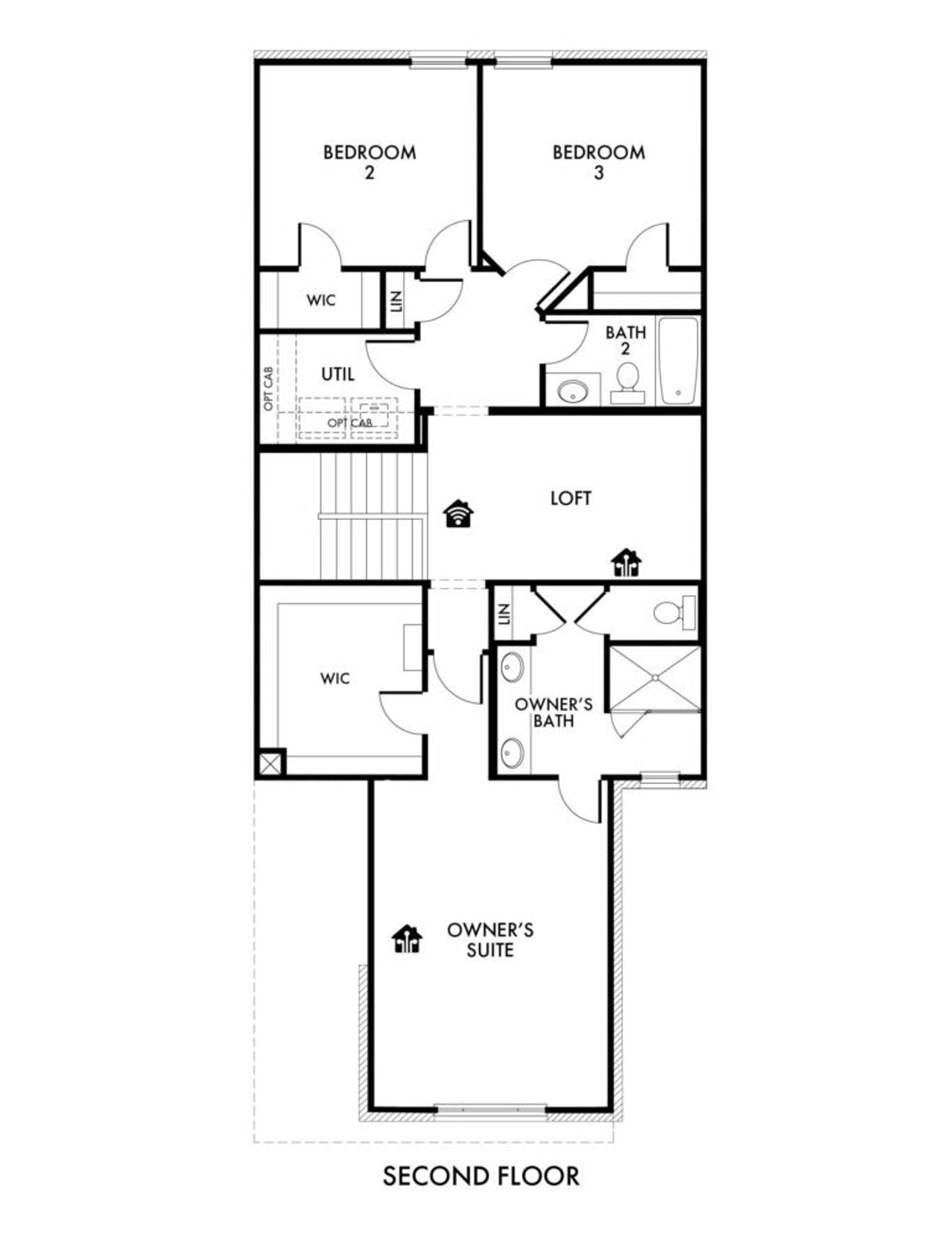 2D floor plan layout of this home in Main Street Village, Mansfield, TX (Image 2). 2D floor plan layout of this home in Main Street Village, Mansfield, TX (Image 2).