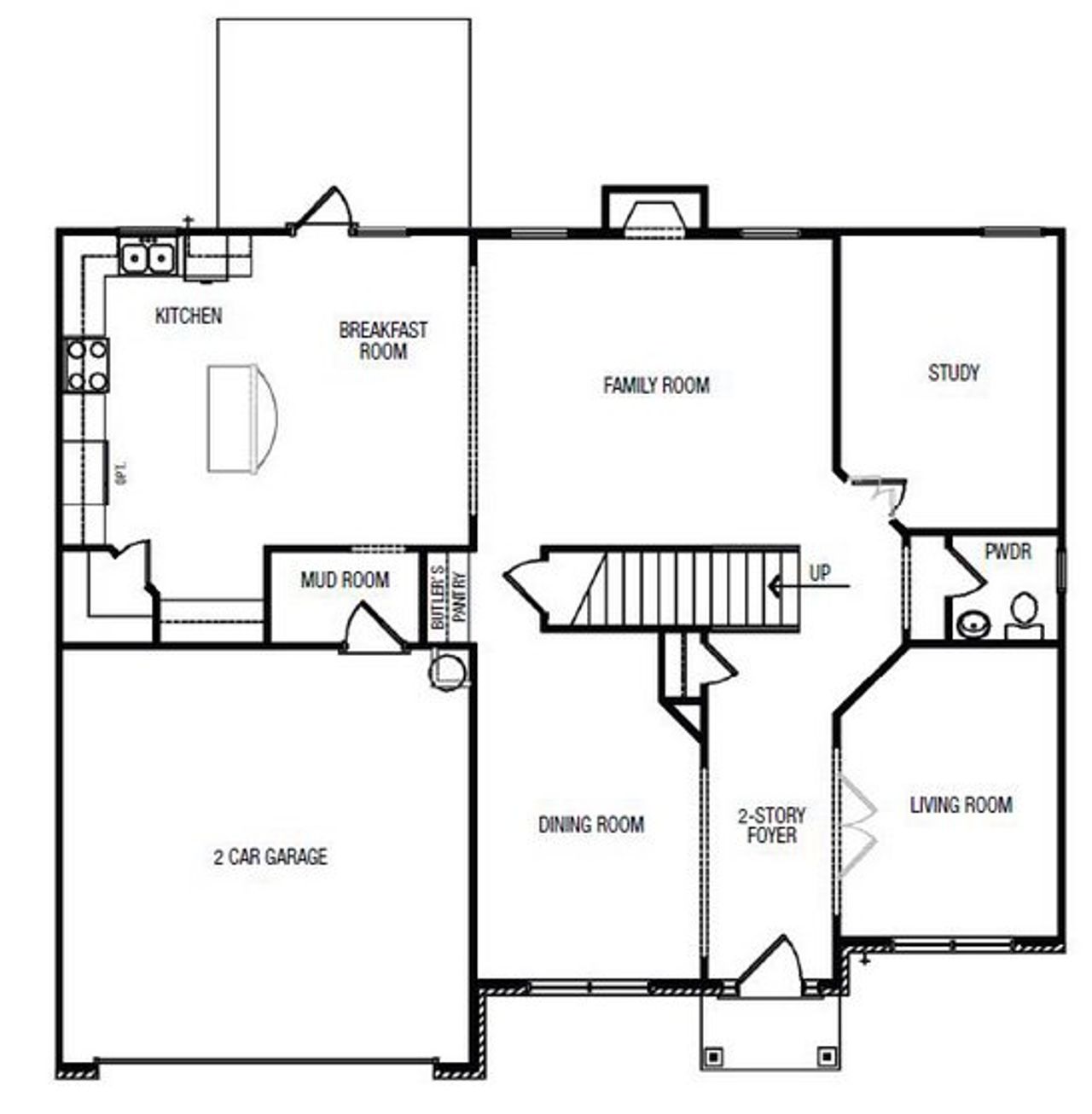 2D floor plan layout for the Cambridge by Archway Custom Homes in Enclave at Cherokee Drive, Canton, GA (Image 2).