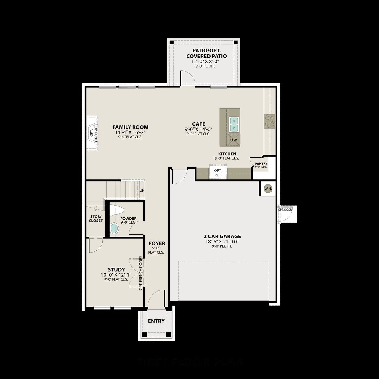 2D floor plan layout for the The Logan B by Davidson Homes LLC in Sage Farms, White House, TN (Image 2).