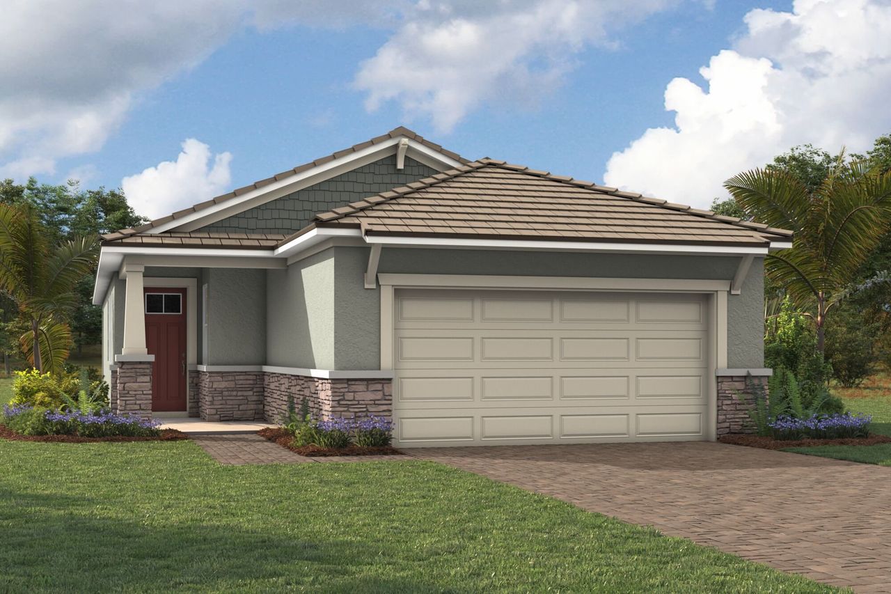 Representative exterior photo of a completed home built from the Coral by Mattamy Homes in Wellen Park, Venice, FL (Image 2).