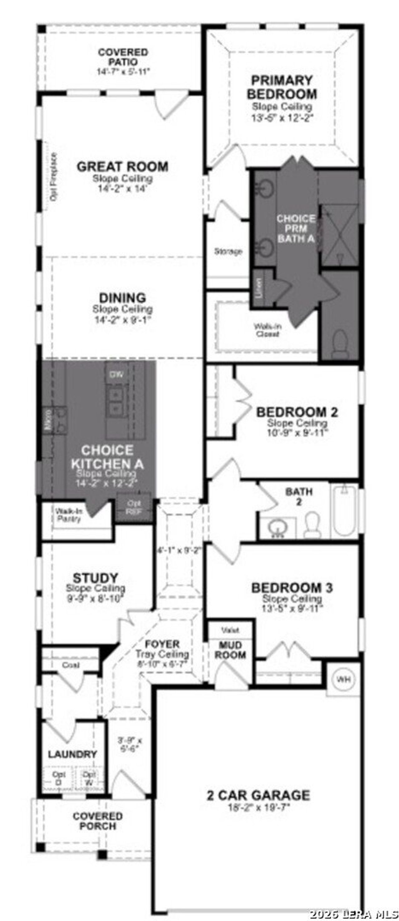 2D floor plan layout of this home in Confluence, Cibolo, TX (Image 2).