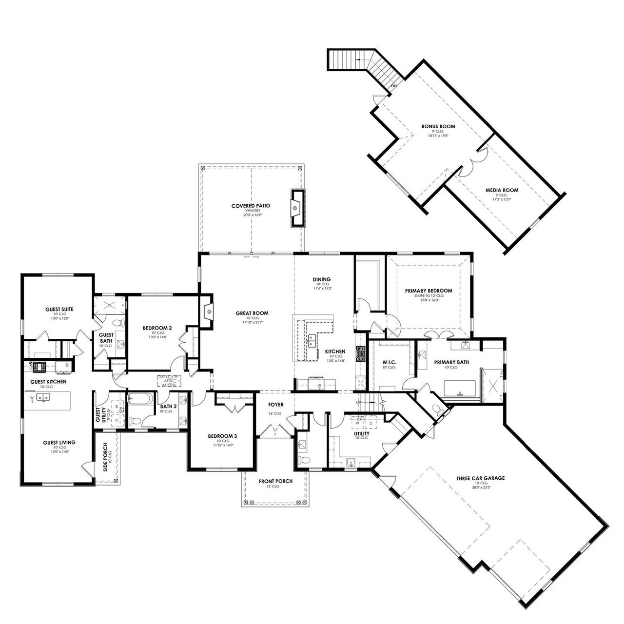 2D floor plan layout for the Madison by Cope Homes in Capitol Hill, Anna, TX (Image 2).