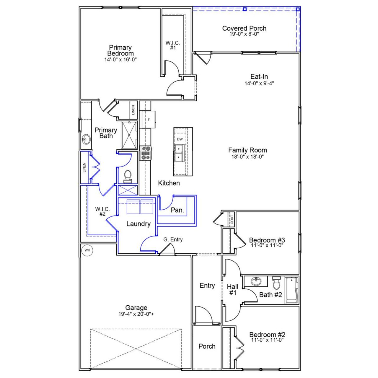 2D floor plan layout of this home in Hainer Place, Conway, SC (Image 2).