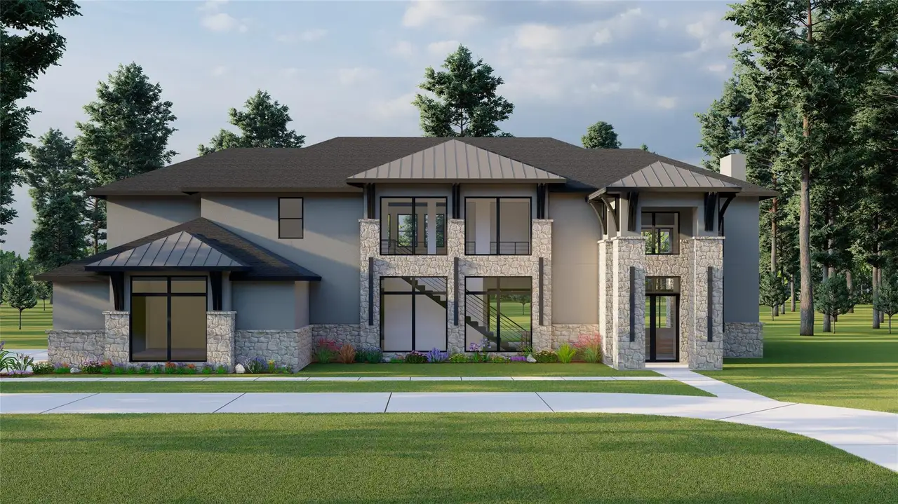 Front exterior of a new home in Silver Creek Ranch, Montgomery, TX, highlighting curb appeal (Image 2). Front exterior of a new home in Silver Creek Ranch, Montgomery, TX, highlighting curb appeal (Image 2).