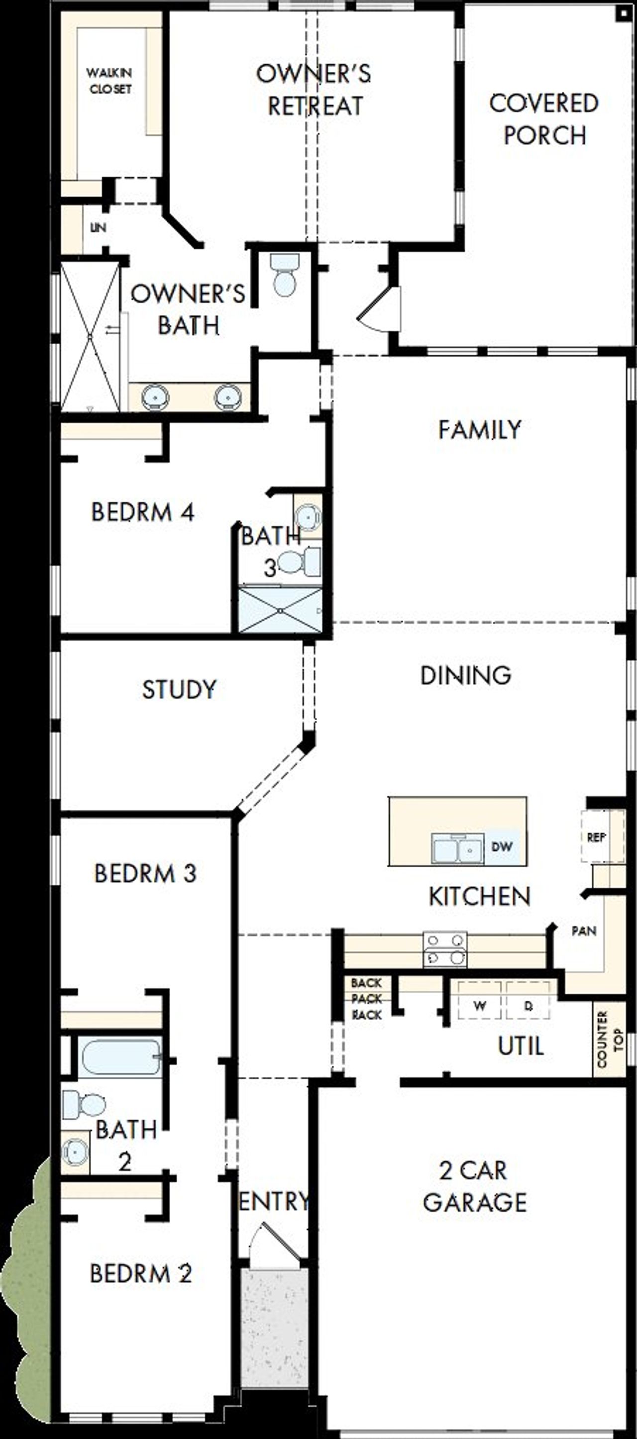 2D floor plan layout of this home in COLTON 45' Homesites, Todd Mission, TX (Image 2). 2D floor plan layout of this home in COLTON 45' Homesites, Todd Mission, TX (Image 2).