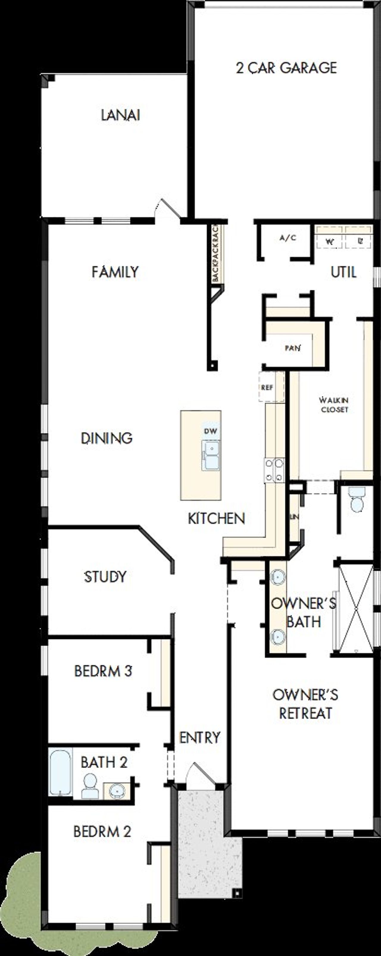 2D floor plan layout of this home in Vistera of Venice – Cottage Series, Nokomis, FL (Image 2). 2D floor plan layout of this home in Vistera of Venice – Cottage Series, Nokomis, FL (Image 2).