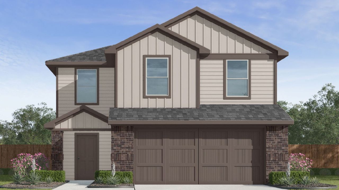 Representative exterior photo of a completed home built from the Davis by D.R. Horton in Silverthorne, Conroe, TX (Image 2). Representative exterior photo of a completed home built from the Davis by D.R. Horton in Silverthorne, Conroe, TX (Image 2).