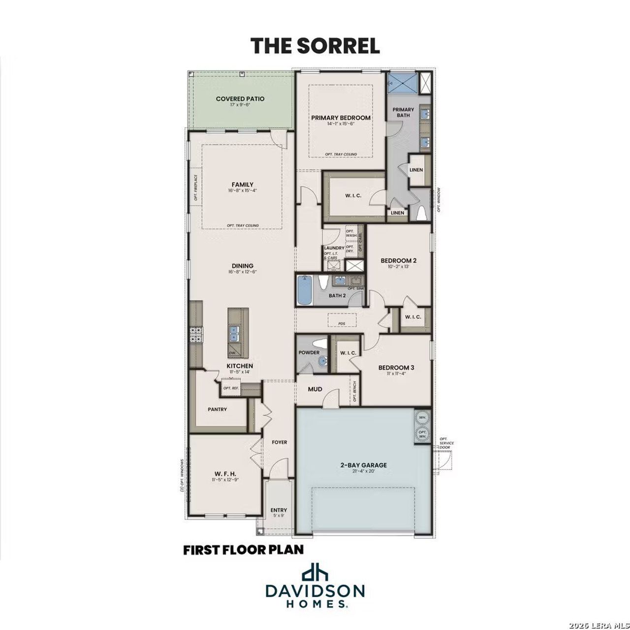 2D floor plan layout of this home in Morgan Meadows, San Antonio, TX (Image 2).