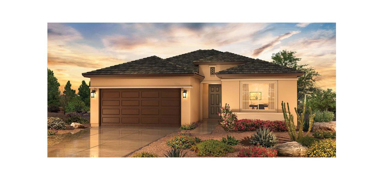 Representative exterior photo of a completed home built from the Arcadia by Robson Resort Communities in Robson Ranch Arizona, Eloy, AZ (Image 2).