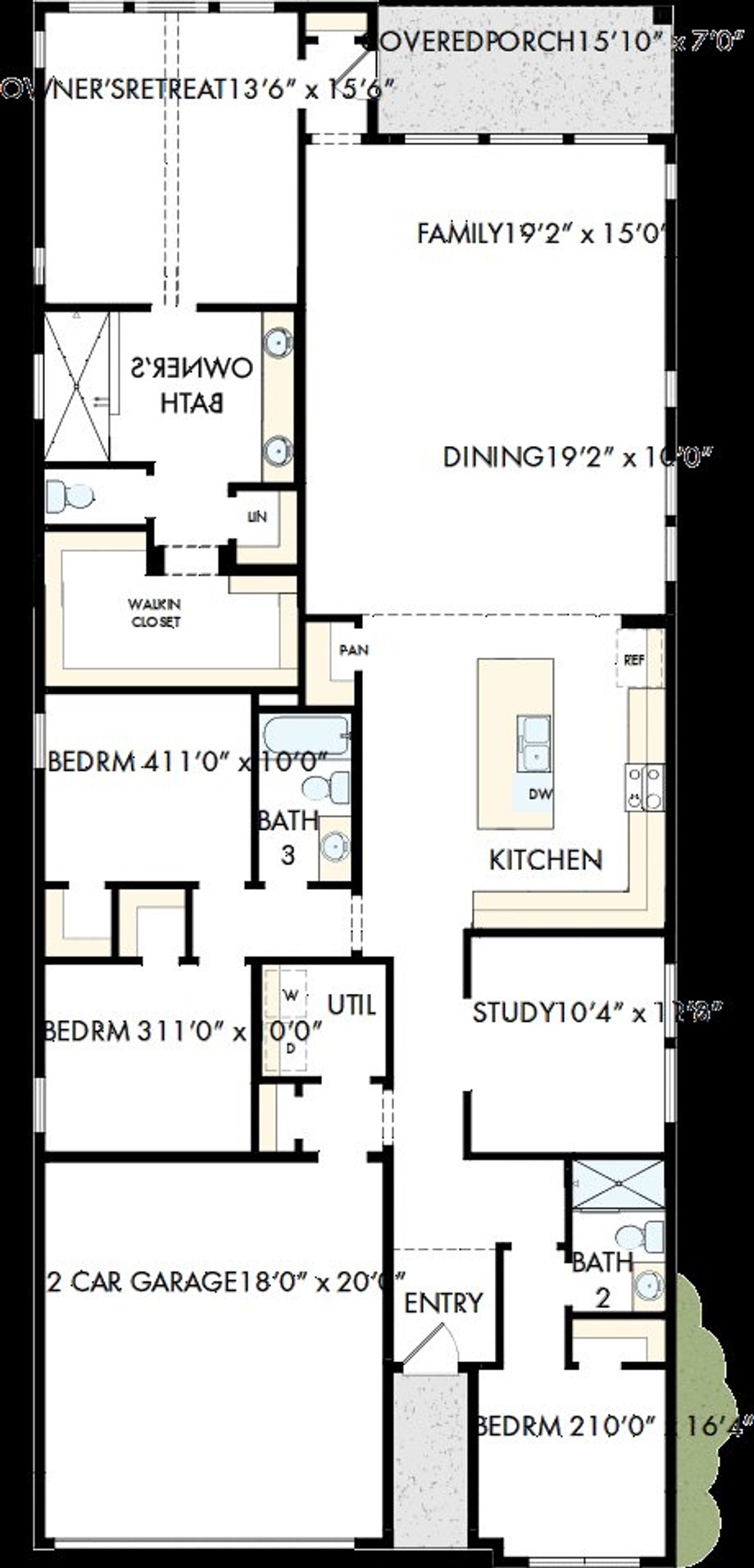 2D floor plan layout of this home in The Colony, Bastrop, TX (Image 2). 2D floor plan layout of this home in The Colony, Bastrop, TX (Image 2).