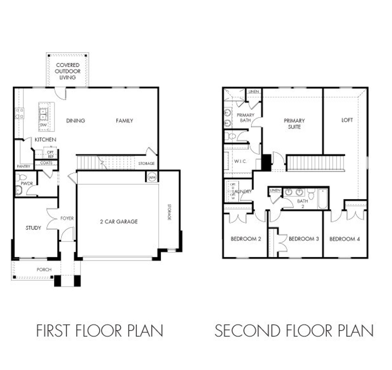 2D floor plan layout of this home in Prairie Winds - Executive Collection, Hutto, TX (Image 2).
