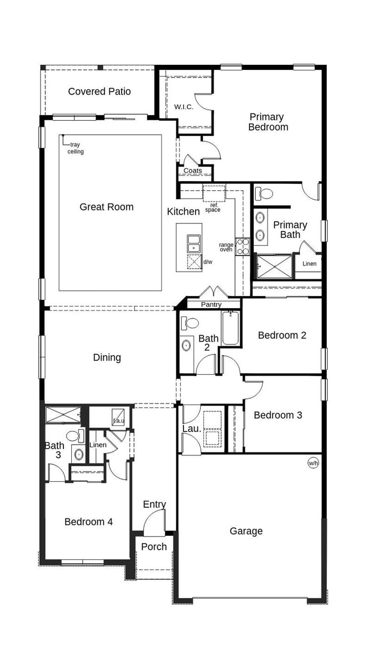2D floor plan layout of this home in Magnolia Creek, Riverview, FL (Image 2).