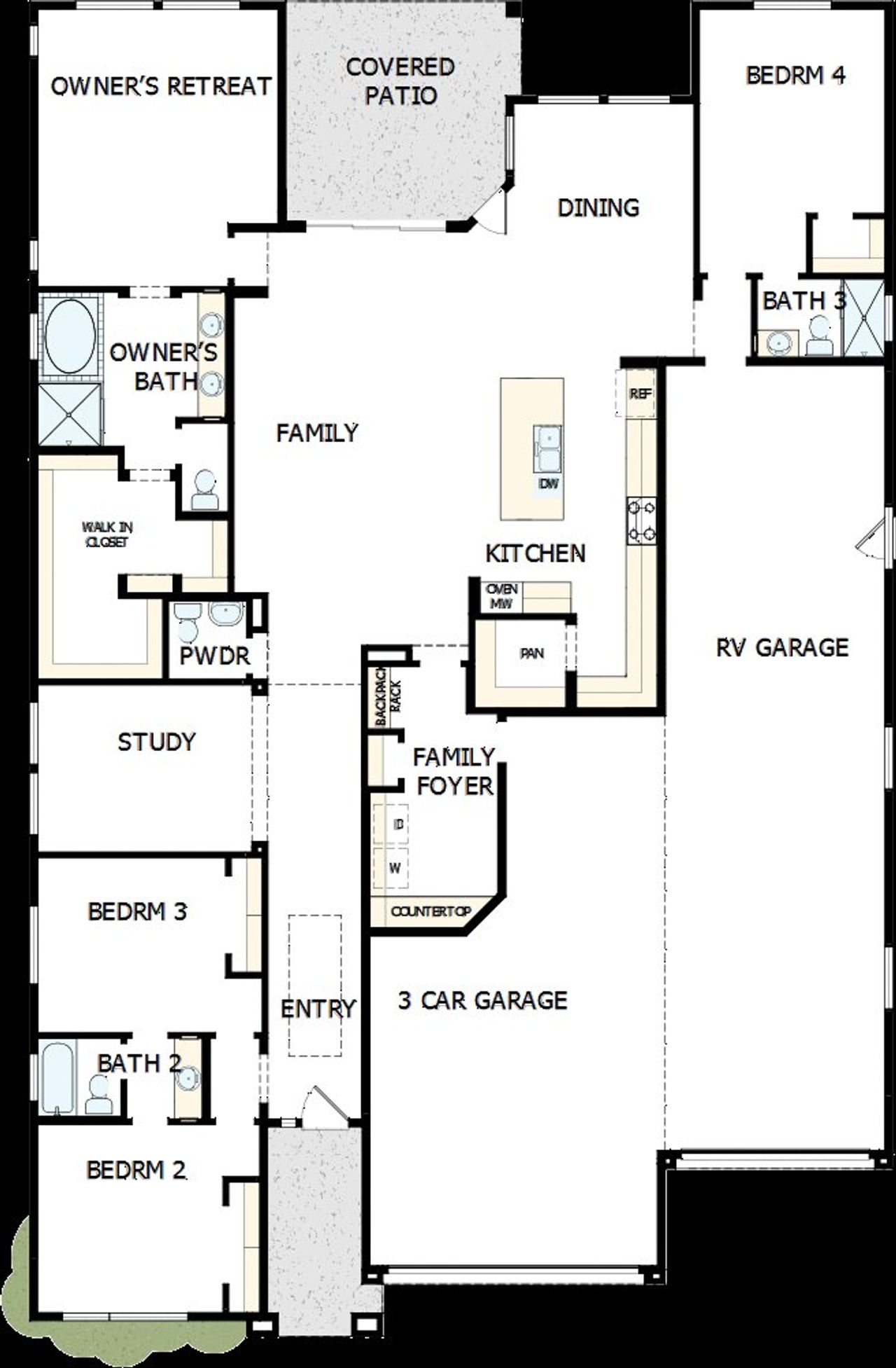 2D floor plan layout of this home in Tamber at Soleo, San Tan Valley, AZ (Image 2).