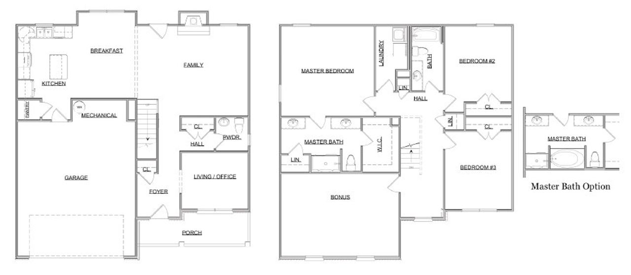 2D floor plan layout for the The Walton by Smithbilt Homes in Honey Oaks, Corryton, TN (Image 2).