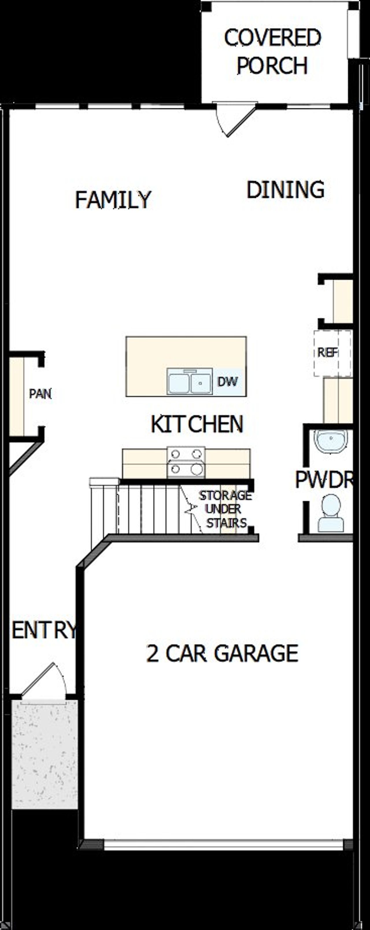 2D floor plan layout of this home in Westview Towns, Waxhaw, NC (Image 2).