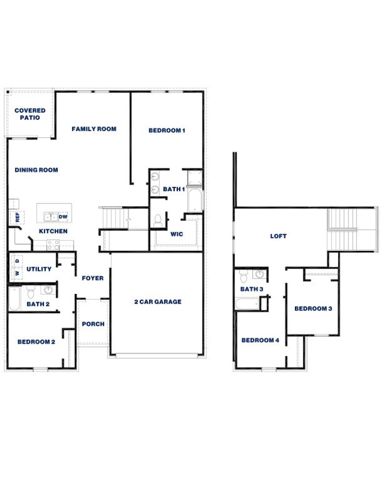 2D floor plan layout of this home in Sunterra Lakes, Brookshire, TX (Image 2).
